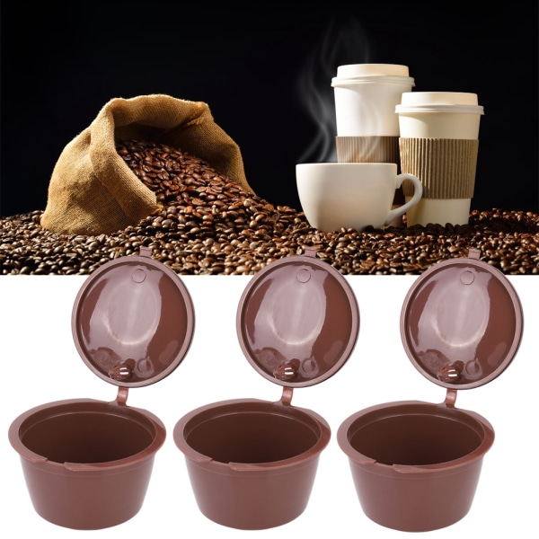 3 st återanvändbar kaffekapselkopp påfyllningsbar filtersats