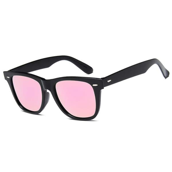 Sorte Wayfarer Solbriller Pink Spejlglas Sort
