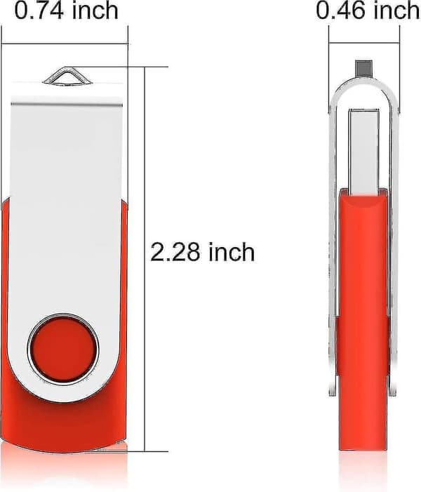 10-pack USB-minnen 2.0 - Vridbar - Jump Drive - Zip Drive - Hy 10-pack Röd