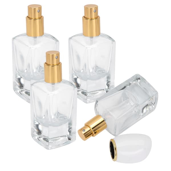 30 ml Parfymflaska i Glas, Spray, Påfyllningsbar Flaska, Tom Atomizer, Resebehållare (30 ml Vit Kapsyl)