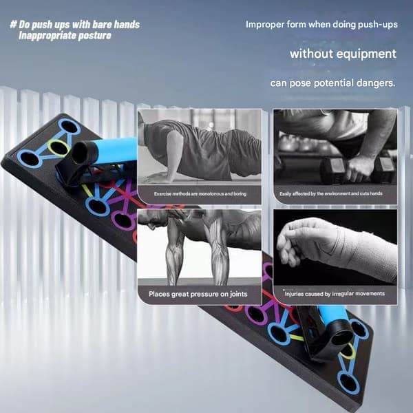 Multifunktionel push-up board, foldbar push-up støtte til voksne, brystmuskeltræner, flad støtte board B B