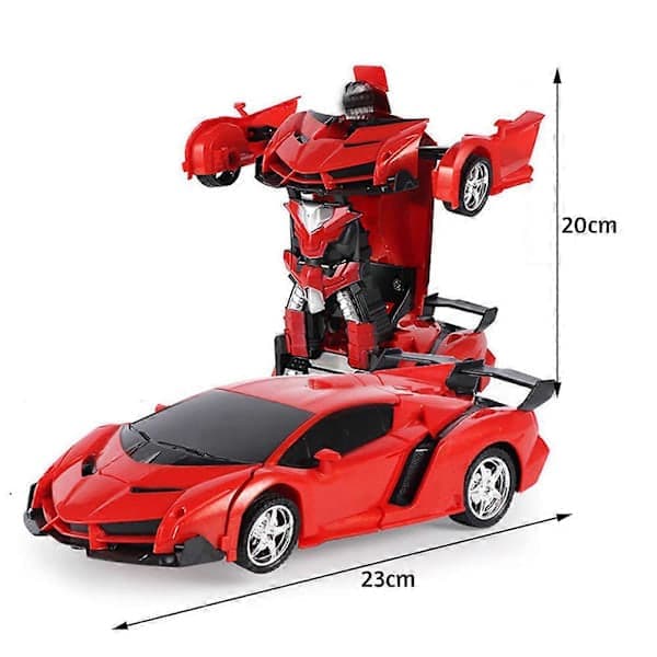 Fjernkontroll Robotbil Transformer Leke for Barn, Anti-Fall Puslebil Leke for Gutter og Jenter Blå Blå Blue