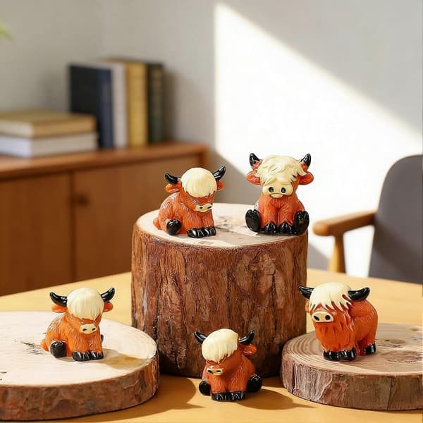 Miniatyr Highland-ko - för DIY - med harts 60 st