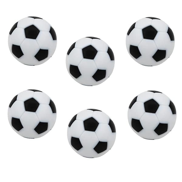6 stk. 32 mm Bordfodbold Fodbold Foosball Bolde Udskiftning Sort