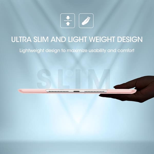 iPad 9:e/8:e/7:e generationens 10,2-tumsfodral 2021 2020 2019, smalt lätt skyddsfodral Smart Cover - Ljusrosa