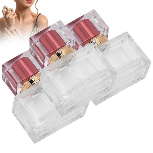 Rød påfyllbar parfymeflaske i glass, forstøver, 30 ml, 3-pakning