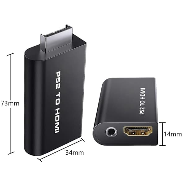 HDMI-adapter til PlayStation 2 / PS2, HDMI-kompatibelt adapterkabel HD RCA AV Audio Video