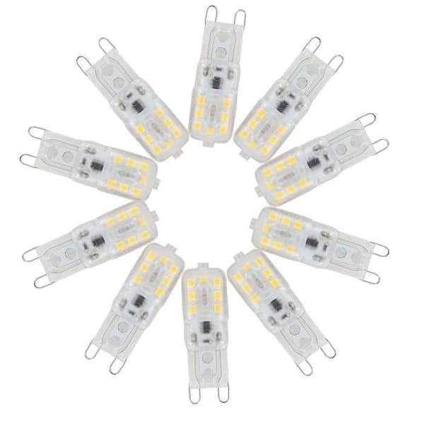 10 X G9 3W dimbar LED-kapselpære for lampeerstatning AC220-240V, hvit