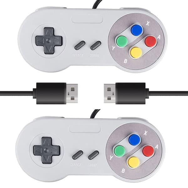 2-pak USB-controller til Super NES SNES, USB Famicom Controller Joypad Gamepad til bærbar Windows PC/MAC/Raspberry Pi Classic Classic