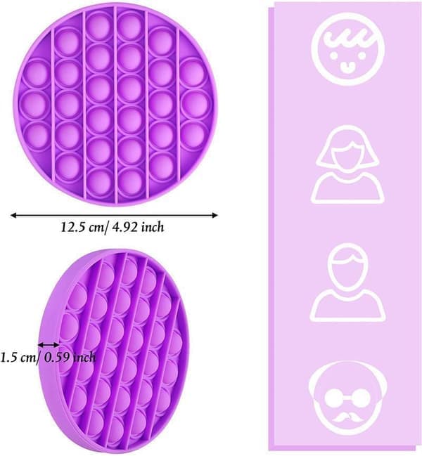 2-pack Pop It Fidget Toys Leksak / Sensorisk - Välj modell & färg Turkosblå blue