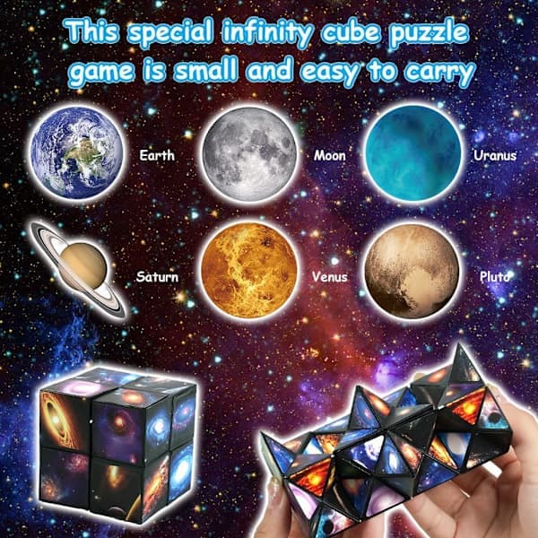 Star Cube Magic Puzzle - Stjernehimmel Infinity Cube, 3D Stressaflastende Legetøj til Børn og Voksne