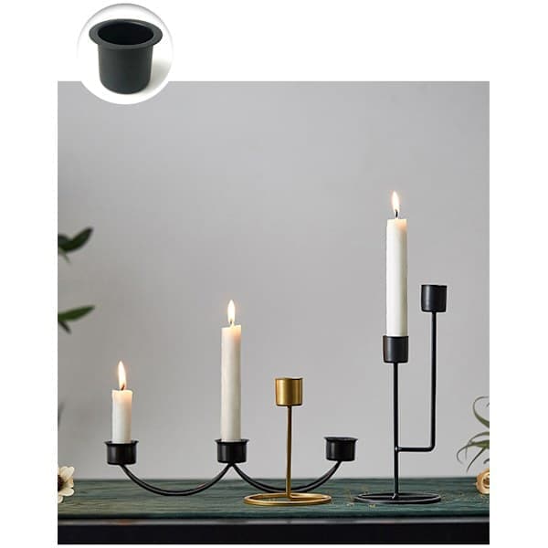Lysestaker i metall - Lyskopper for lamper eller DIY lyslaging, svart