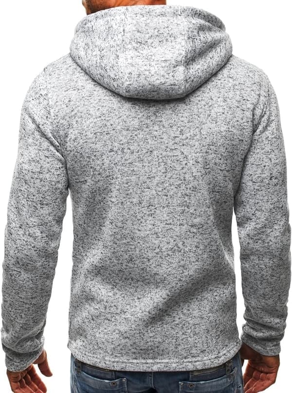 Hettegenser for menn, lett jakke med glidelås, lys grå-1 M Light Grey-1 M