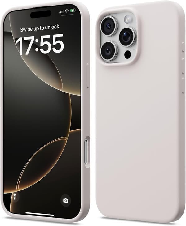 17 Pro Max Flytende Silikon Støtsikkert Deksel Kompatibelt med 17 Pro Max Mykt Skall Full Beskyttelse Deksel (Lysegrå) Lysegrå iPhone 16 Pro Max Light grey iPhone 16 Pro Max