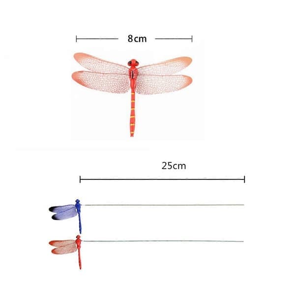 24 stk 3D Libelle Hagedekor Libelle Hagestikker Libelle Hagepynt Terrassepynt