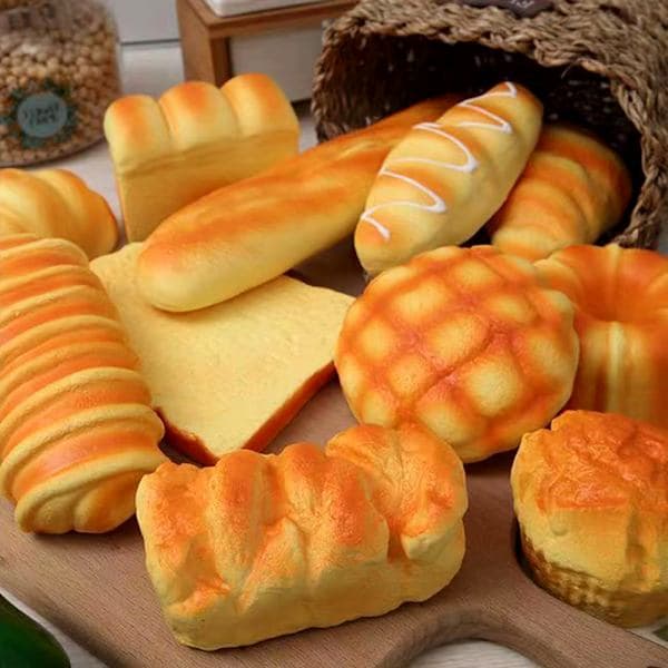 Simulering Bröd Stressleksak Söt Mat Squishies Bröd Mjuk Långsamt Stigande Brödform Klämleksaker För Barn Vuxna E E