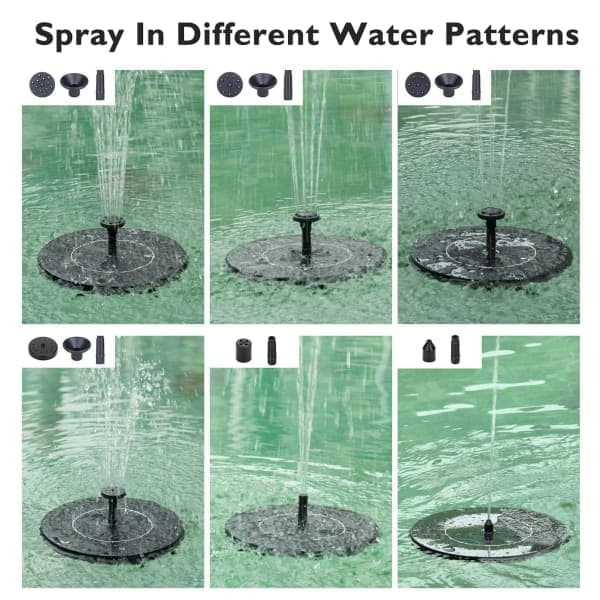 Solcelledrevet vandfontæne - Fontæne - Solcellefontænepumpe - 16CM sort sort