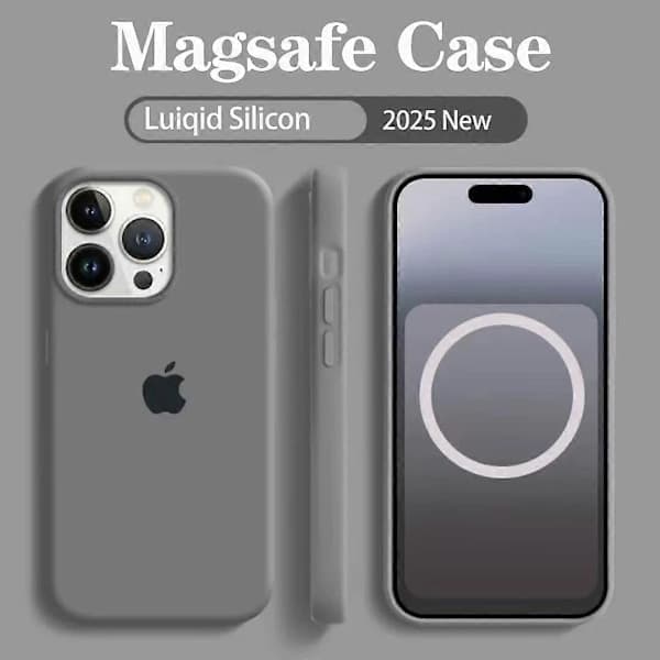 MagSafe flydende silikone iPhone-etui blødt magnetisk cover trådløs opladning til iPhone 14 Pro Max sort sort til 14 Pro Max Black For 14 Pro Max