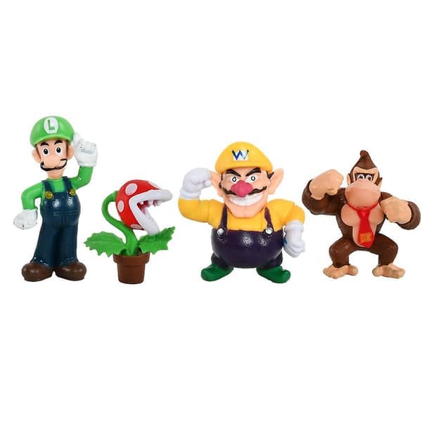 18 stk Super Mario Bros Actionfigurer Leketøysett, Spill Samlemodell