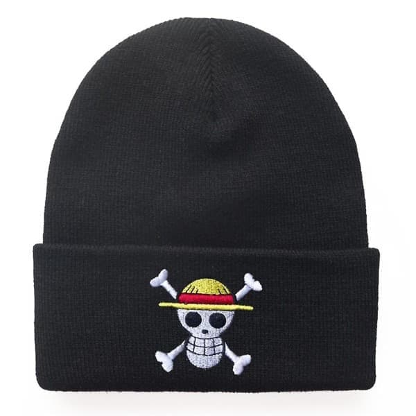 One Piece Anime Tema Pirat Monkey D.luffy Mönster Mössa för Män Kvinnor Unisex Vinter Varm Mudd Mössa Mjuk Stretch Stickad Mössa Blå Blå Blue