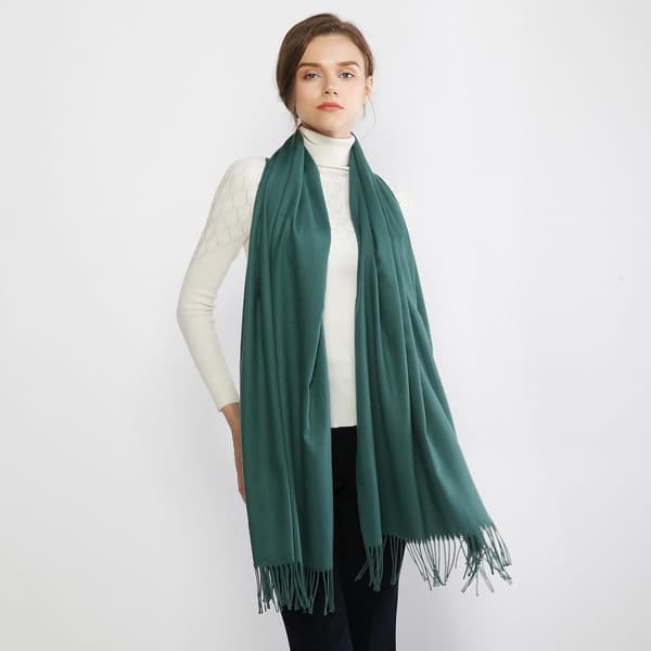 Dame Tørklæder Pashmina Sjaler og Wraps til Bryllup Sjaler til Kvinder Vinter Grøn Green