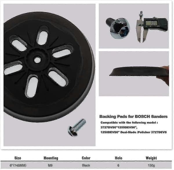 150 mm slipeplate for Bosch Gex 150 Ac, Pex 15 Ae, Gex 150 Turbo 150 mm eksentersliper