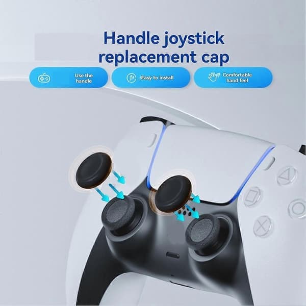 Joystick-udskiftningsdæksler til PS5-controller Nem installation Tommelfingergreb forbedret greb for forbedret spilpræcision