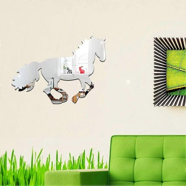 Hestespeil Veggdekor - DIY Akryl Kunst Collage Dekorasjon - Sølv