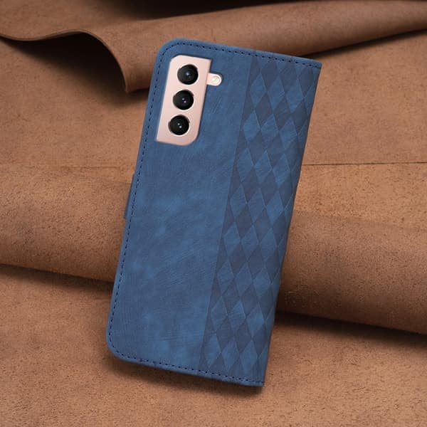 Samsung Galaxy S21 5G Cover i ternet præget læder Blå Blå Blå