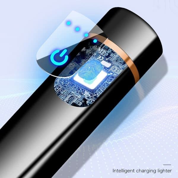 Mini Touch Sensor Flameless Lighter Bærbar USB Genopladelig Vindtæt Lighter Sølv Is Silver Ice