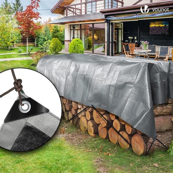 240g/m² presenning i polyeten, extra stark, vattentät, aluminiumöljetter, trädgårds-/poolskydd, 2x3m