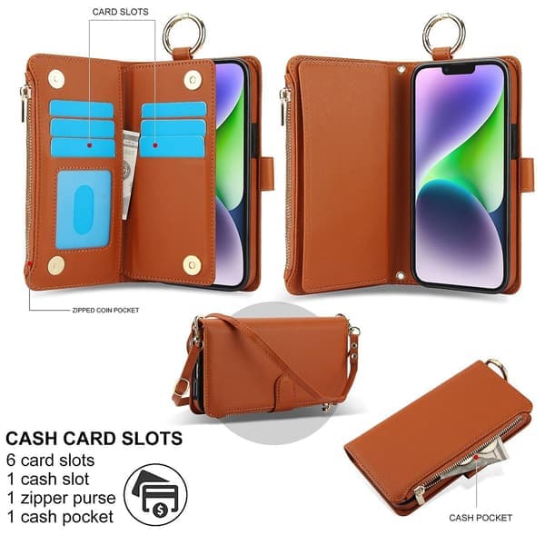 Crossbody pung etui i læder til iPhone 12 mini