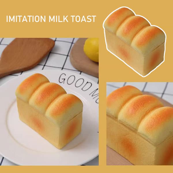 Simulering Bröd Stressleksak Söt Mat Squishies Bröd Mjuk Långsamt Stigande Brödform Klämleksaker För Barn Vuxna E E