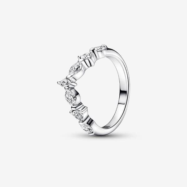 Pandora - P Timeless Wish Sparkling Alternating Ring - Sterling Silver Omkrets: 50mm