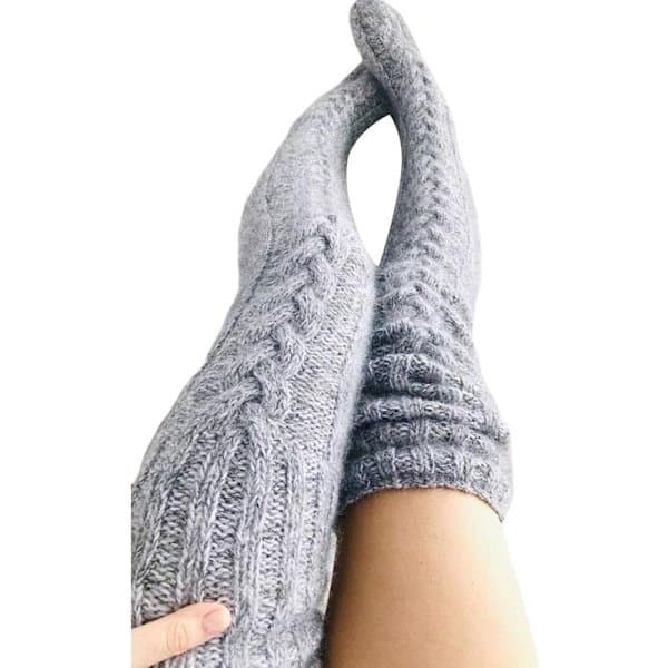 Snuggs Cozy Socks Pitkät Polvisukat Snuggle Paws Korkeat Sukat Harmaa Gray