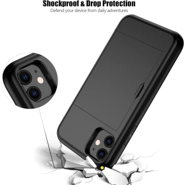 iPhone 11 - Kotelo korttipaikalla Solid® Erittäin vahvistettu Musta Apple iPhone 11