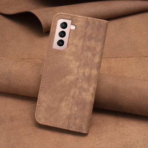 Samsung Galaxy S21 5G Cover i ternet præget læder brun Brun Brun