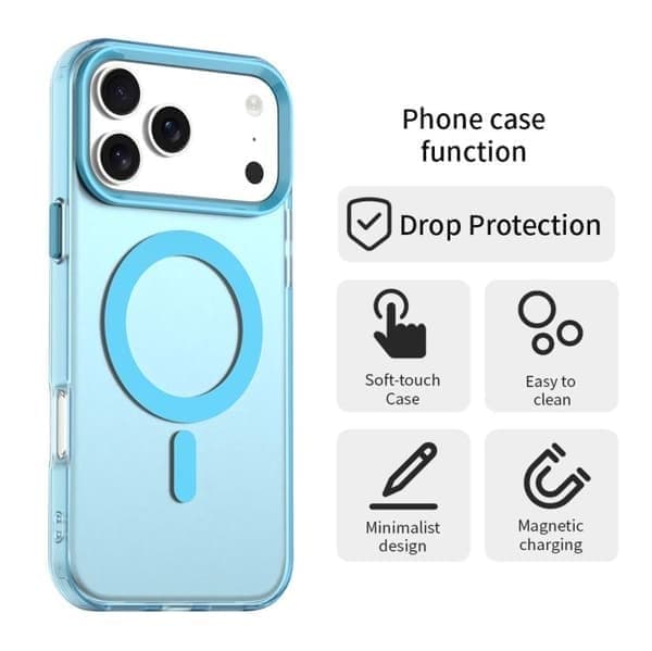 iPhone 17 Pro Max -suojakuori - Candy Magsafe PC Hybrid TPU Sininen Blå