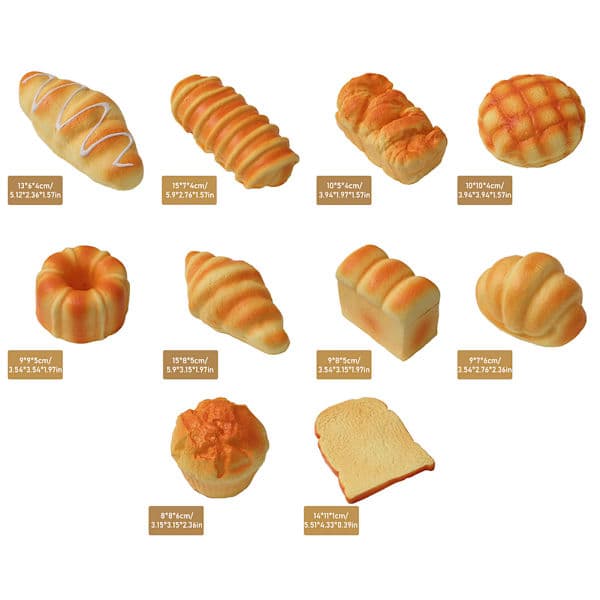 Simulering Bröd Stressleksak Söt Mat Squishies Bröd Mjuk Långsamt Stigande Brödform Klämleksaker För Barn Vuxna E E