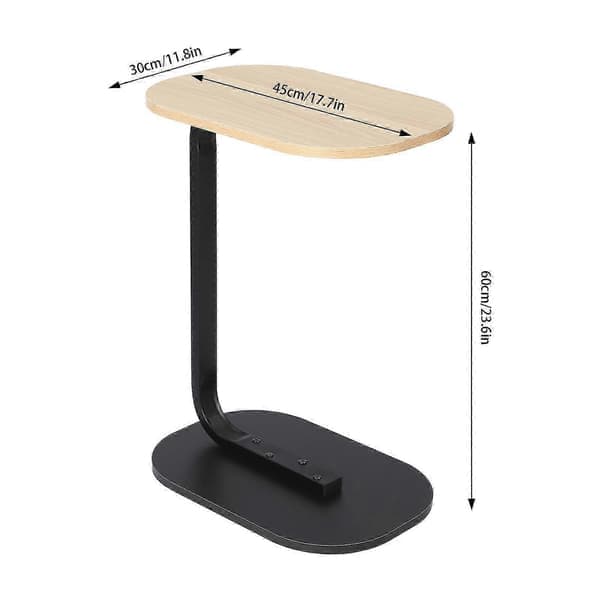 C-formet Sidebord Fritstående Sofabord Log Sort Log Black