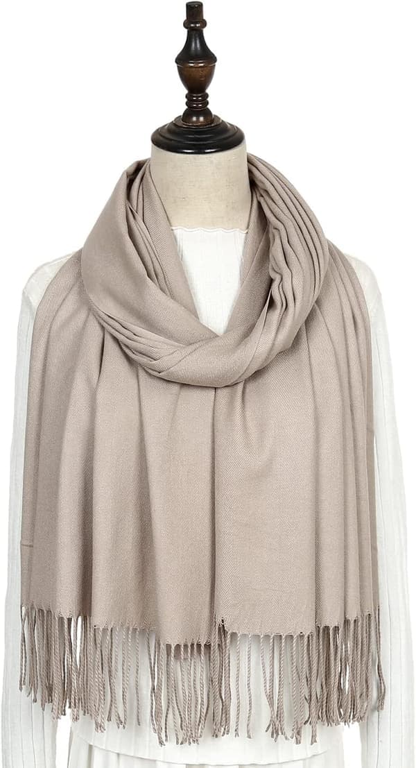 Dame Tørklæder Pashmina Sjaler og Wraps til Bryllup Tørklæder til Kvinder Vinter Lys Khaki Light Khaki