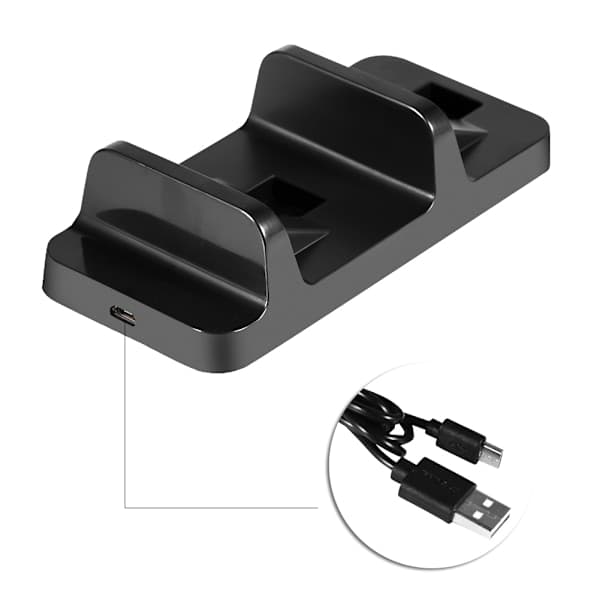 Dobbel ladestasjon dokkingstasjon stativ USB-lader for PlayStation 4 PS4 spillkontroller