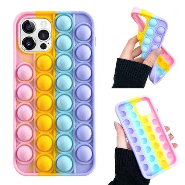 Pop It Fidget Push Bubble Leketøy Telefondeksel Stressball iPhone 12MINI