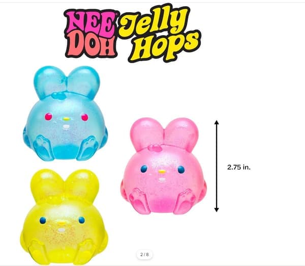 NeeDoh Jelly Hops Glitter Rabbit Squeeze Toy - Pink