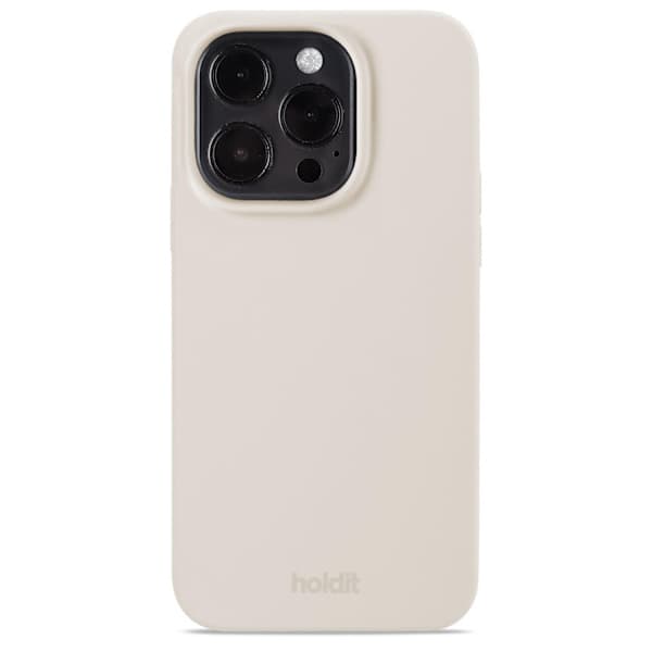 Holdit iPhone 15 Pro -silikonikuori, vaaleanbeige