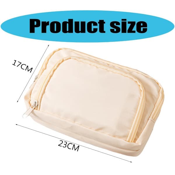 Multifunktionelt penalhus, stort penalhus med 3 rum / penalhus – sort/pink/beige sort black