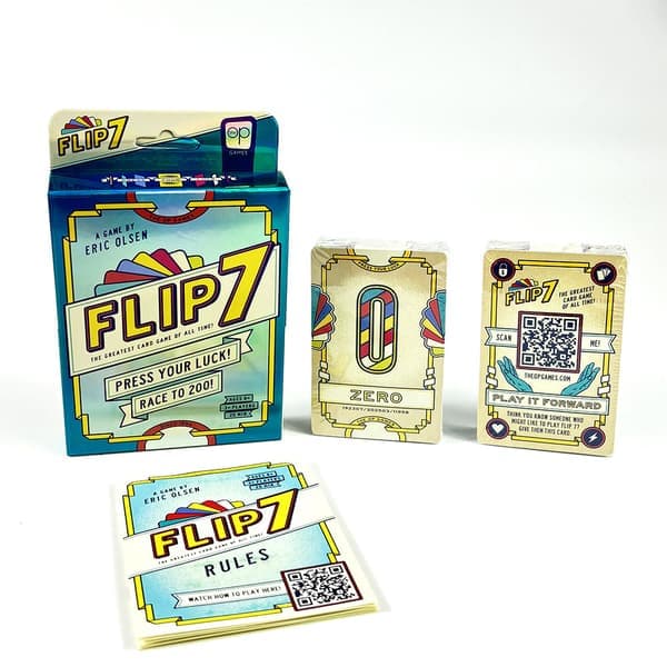 Flip 7 -lautapeli, korttipeli, viihdyttävä strateginen lautapeli perheelle ja ystäville!