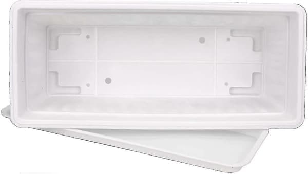 5-pakning 43 cm hvit blomsterkasse vinduskasse plast