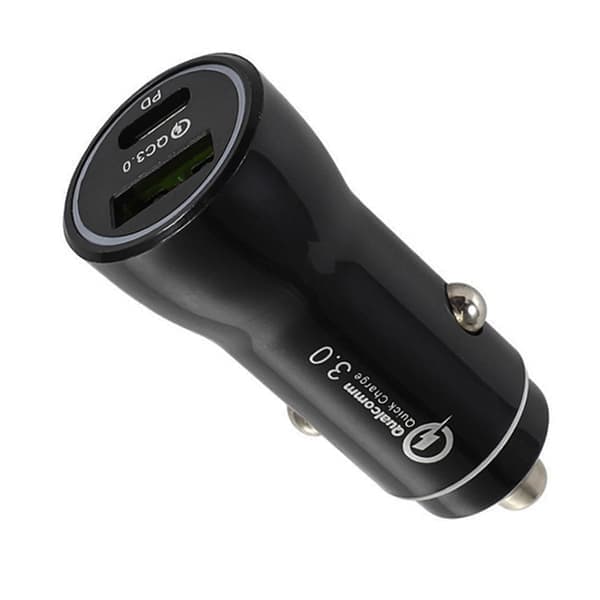 Hurtig biloplader til iPhone 17 / iPhone 17 AIR / iPhone 17 PRO / iPhone 17 PRO MAX - Cigarettænderstik USB USBC _Billige gaver Sort