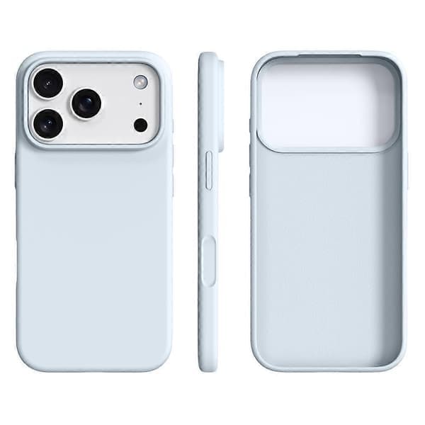 Etui til iPhone 17 Pro Max, ultratynn flytende silikon + PC, ripebeskyttelse, telefondeksel med kamerabeskyttelse isblå Blue Glacier Blue